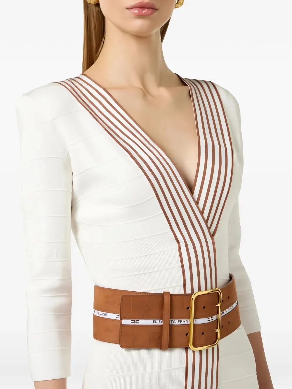 KNIT FABRIC DRESS WITH STRIPED BANDS sold by Lord & Taylor product image thumbnail 4