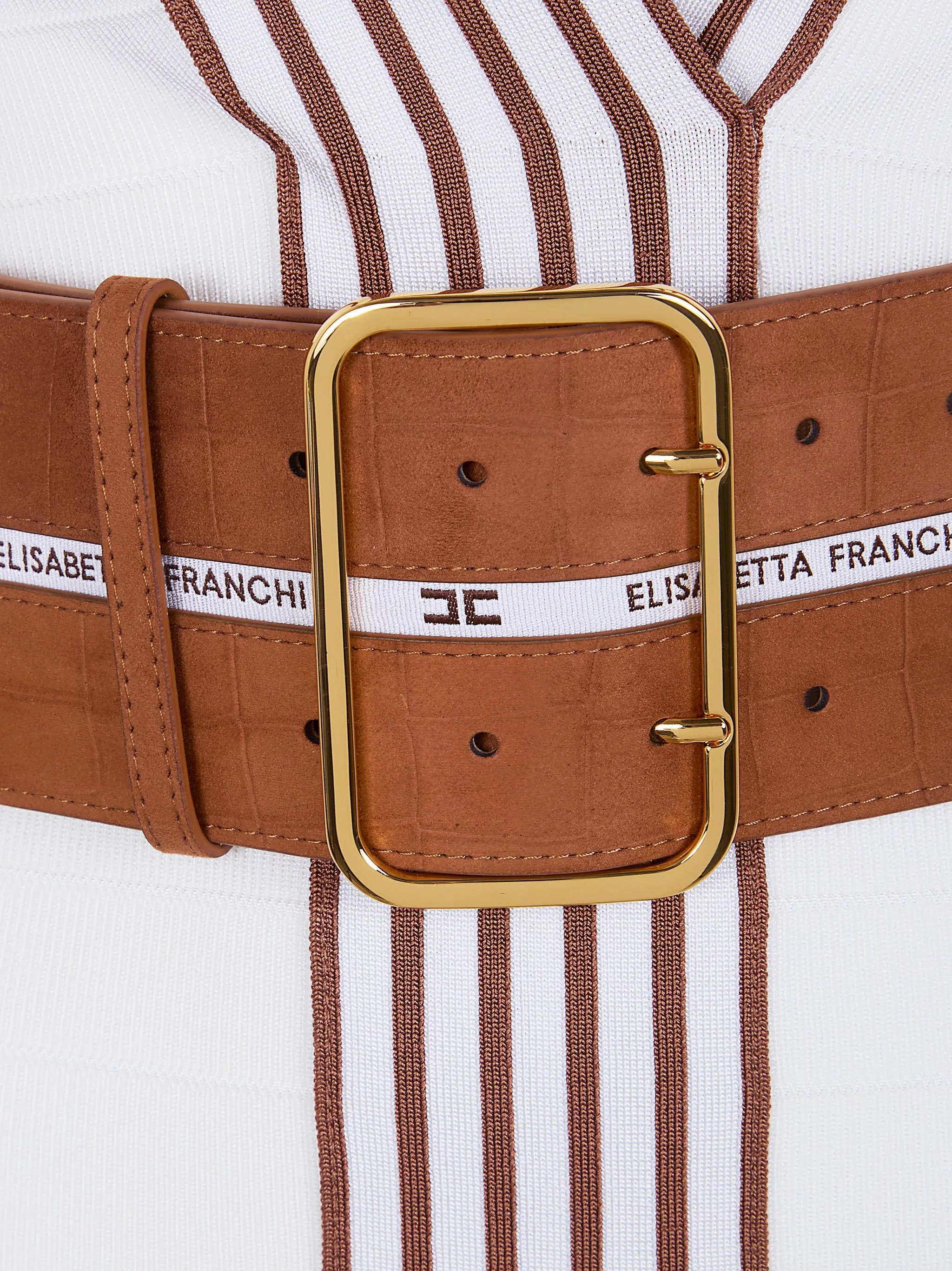 KNIT FABRIC DRESS WITH STRIPED BANDS sold by Lord & Taylor product image thumbnail 3