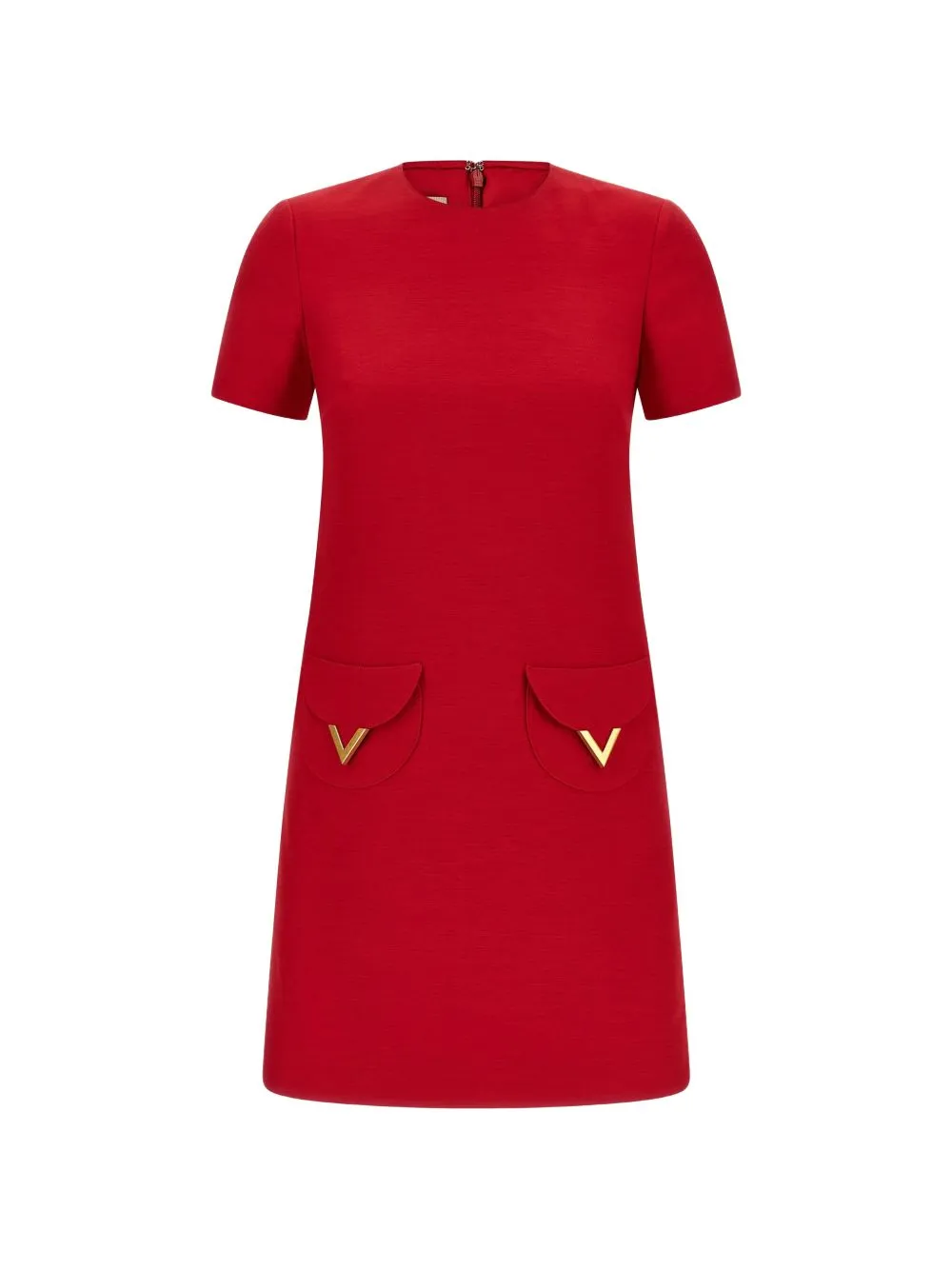 POCKET-DETAIL AND V LOGO MINI DRESS sold by Lord & Taylor