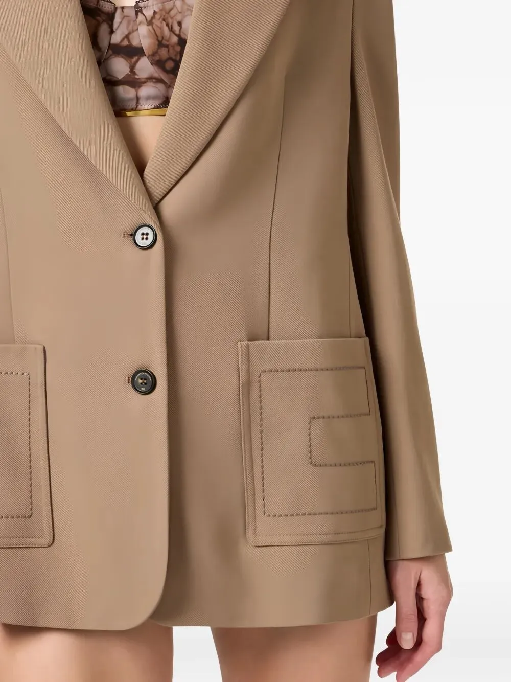 SINGLE-BREASTED GABARDINE BLAZER WITH EMBROIDERED POCKETS sold by Lord & Taylor product image thumbnail 5