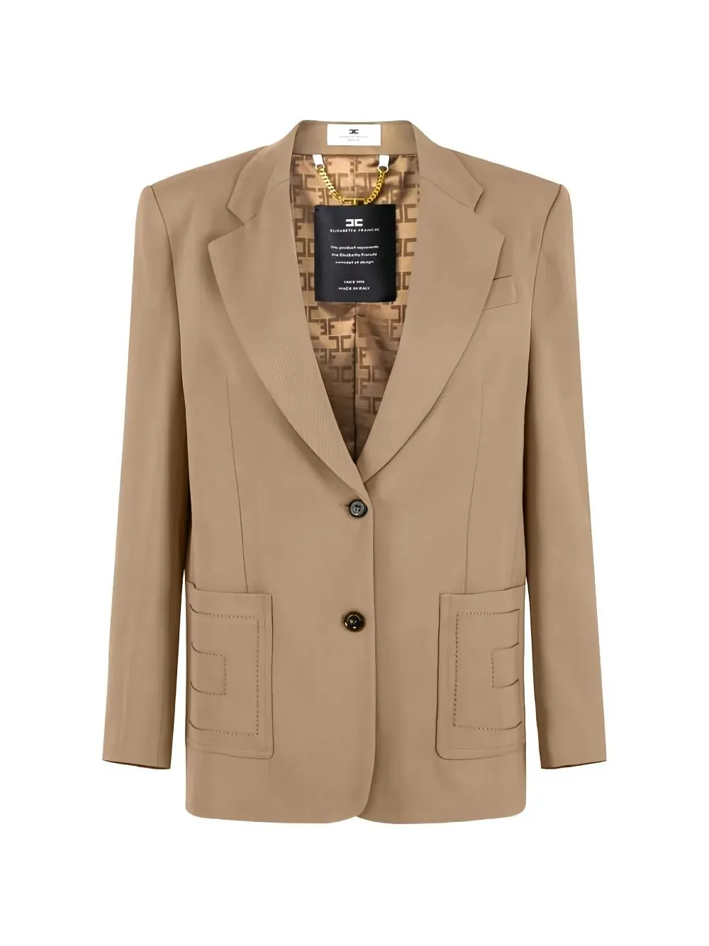 SINGLE-BREASTED GABARDINE BLAZER WITH EMBROIDERED POCKETS sold by Lord & Taylor