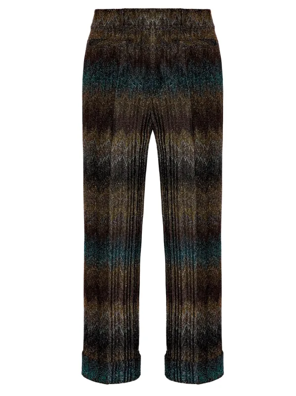 SNAKE-PATTERN VISCOSE LAMÉ FLARED TROUSERS sold by Lord & Taylor