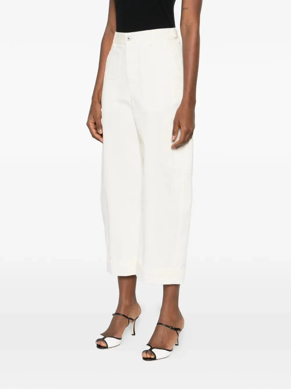 COCOON CROPPED CARGO PANTS IN COTTON AND WOOL sold by Lord & Taylor product image thumbnail 2
