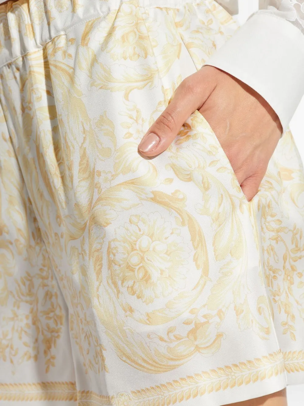 BAROCCO PRINT SILK SHORTS sold by Lord & Taylor product image thumbnail 2