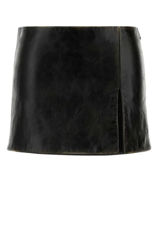 BLACK LEATHER MINI SKIRT sold by Lord & Taylor