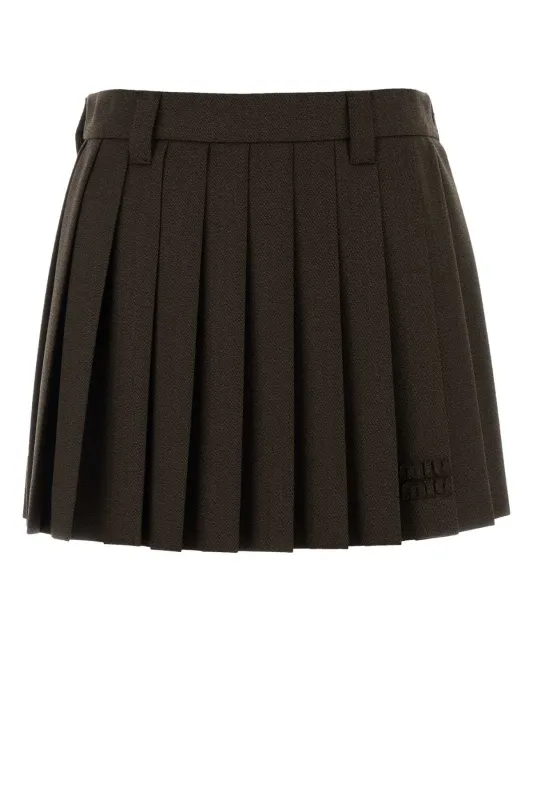 CHOCOLATE WOOL MINI SKIRT sold by Lord & Taylor
