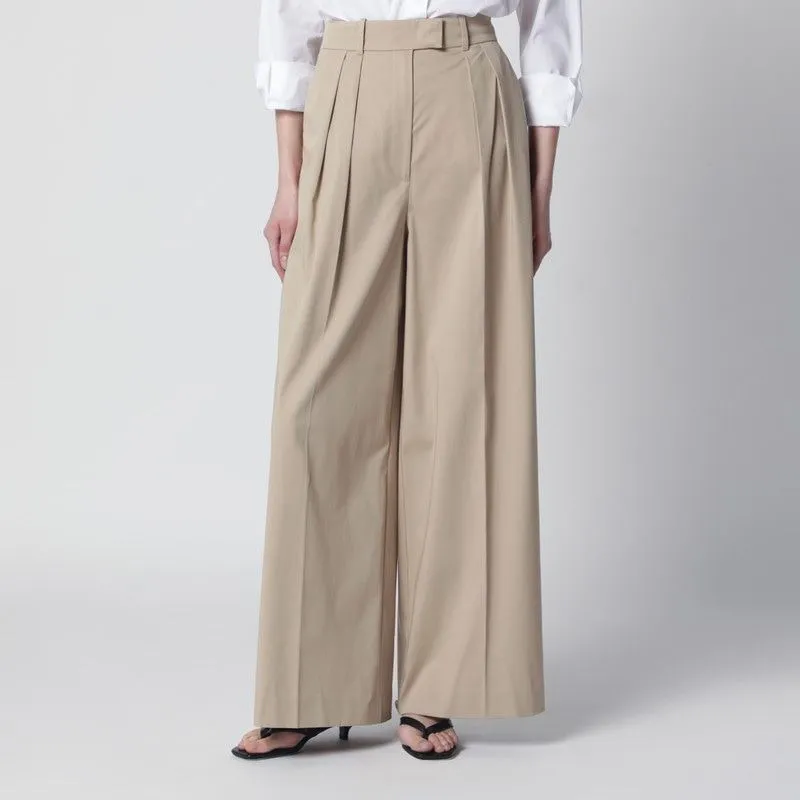 BEIGE LOU TROUSERS WITH PLEATS made by Lord & Taylor