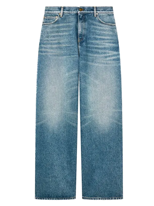 BLUE WASHED WIDELEG JEANS sold by Lord & Taylor