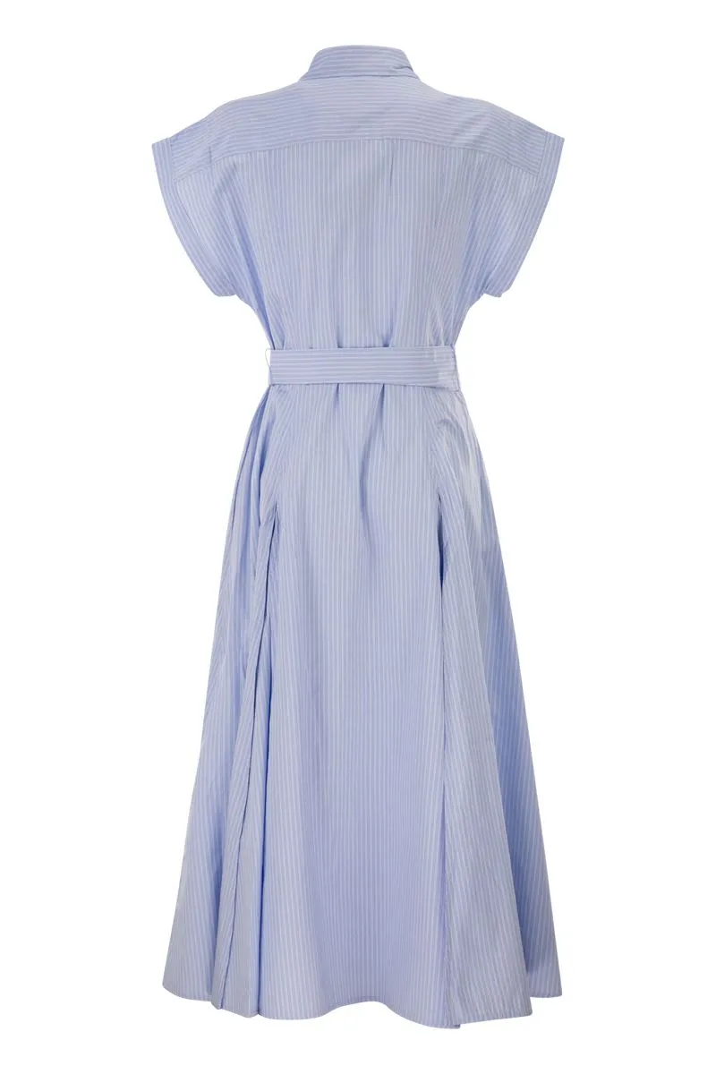 STRIPED COTTON SHIRT DRESS WITH BELT sold by Lord & Taylor product image thumbnail 2