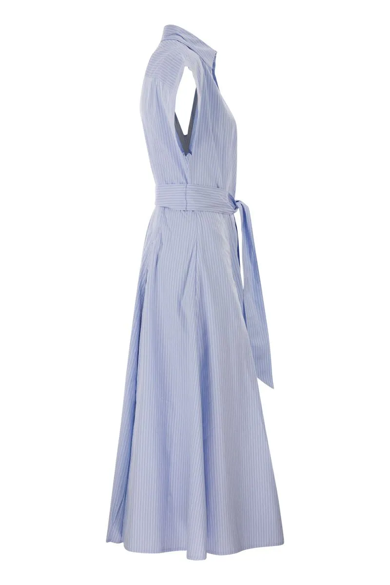 STRIPED COTTON SHIRT DRESS WITH BELT sold by Lord & Taylor product image thumbnail 3
