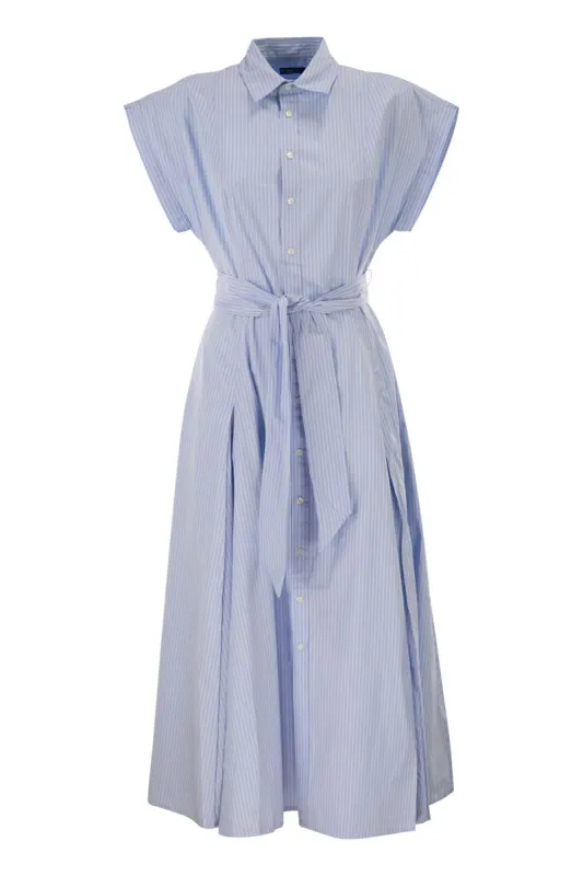 STRIPED COTTON SHIRT DRESS WITH BELT made by Polo by Ralph Lauren