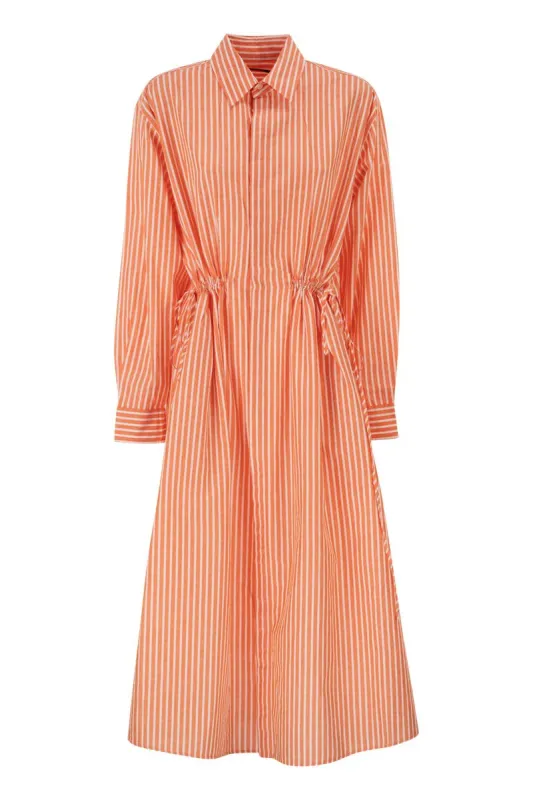 STRIPED LINEN COTTON SHIRT DRESS WITH DRAWSTRING made by Polo by Ralph Lauren