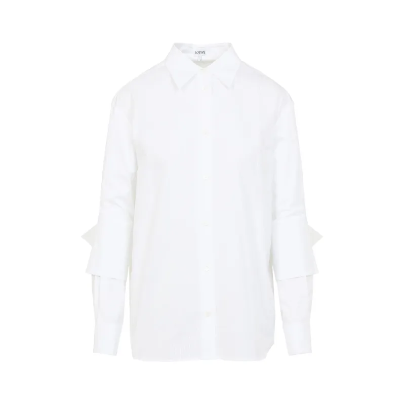 LOEWE COTTON POPLIN SHIRT WITH ANAGRAM PEBBLE CUFFLINKS made by Loewe