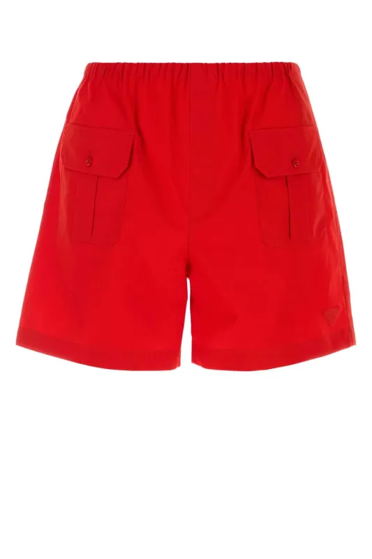 RED COTTON BERMUDA SHORTS sold by Lord & Taylor