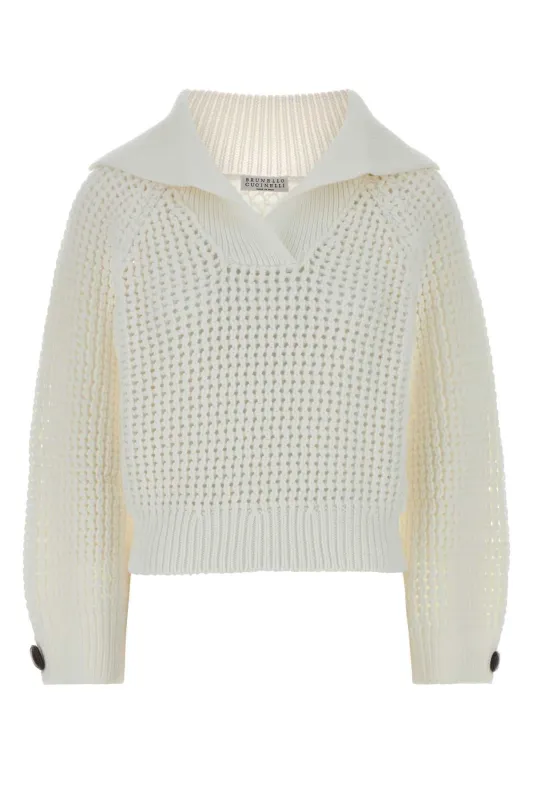 WHITE COTTON BLEND SWEATER sold by Lord & Taylor