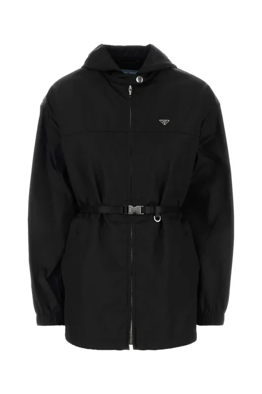 BLACK RE-NYLON WINDBREAKER made by Prada