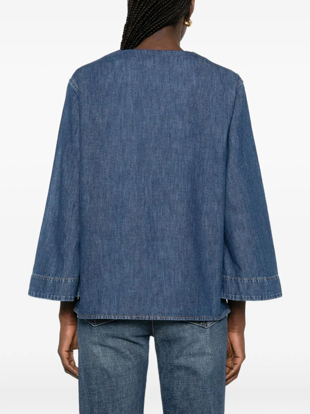 VLOGO SIGNATURE DENIM BLOUSE sold by Lord & Taylor product image thumbnail 4