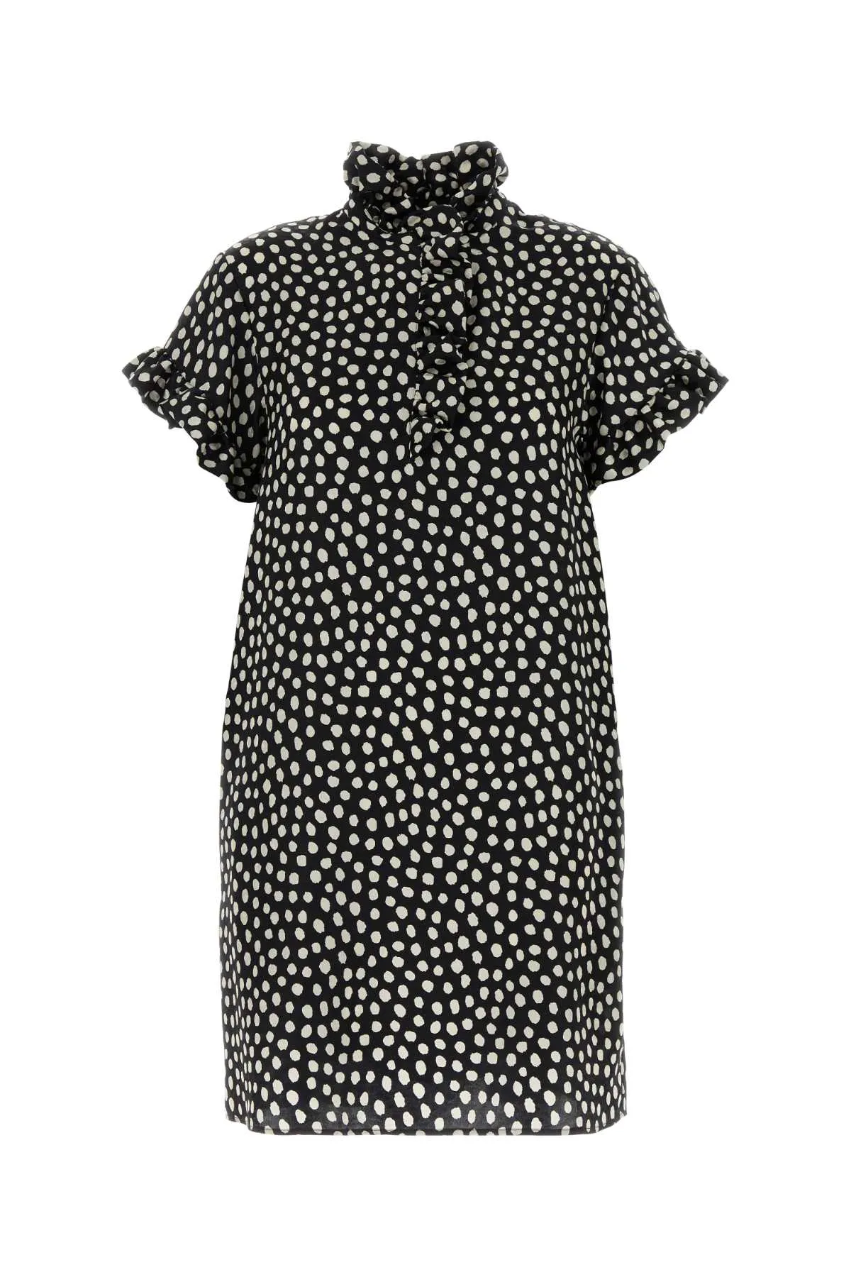 MINI DRESS WITH SHORT SLEEVES IN SILK JACQUARD sold by Lord & Taylor