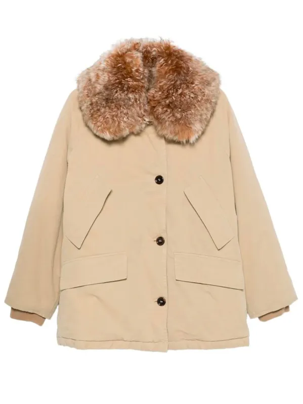 BEIGE COTTON DOWN JACKET made by Prada