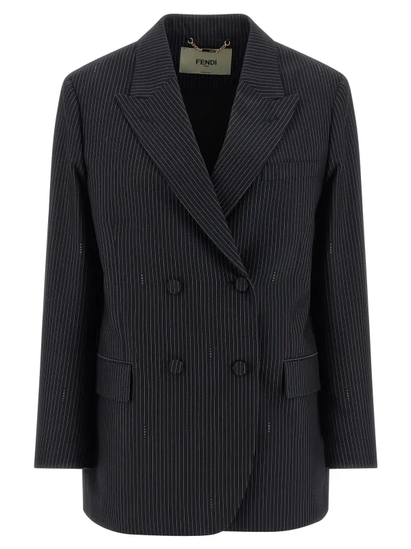 Pinstripe wool blazer sold by Lord & Taylor