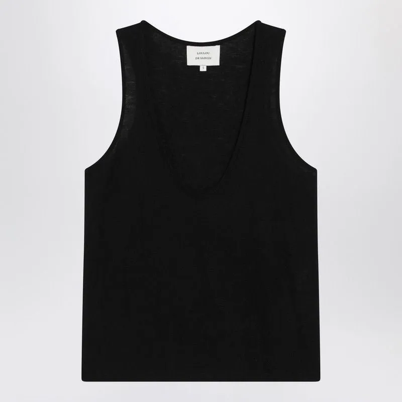 CANOTTA NERA IN JERSEY DI MISTO LANA sold by Lord & Taylor