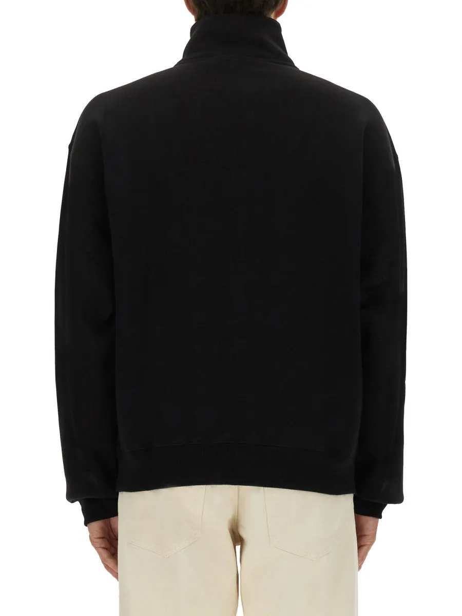 BLACK ZIPNECK SWEATSHIRT WITH GROS GRAIN LOGO sold by Lord & Taylor product image thumbnail 5