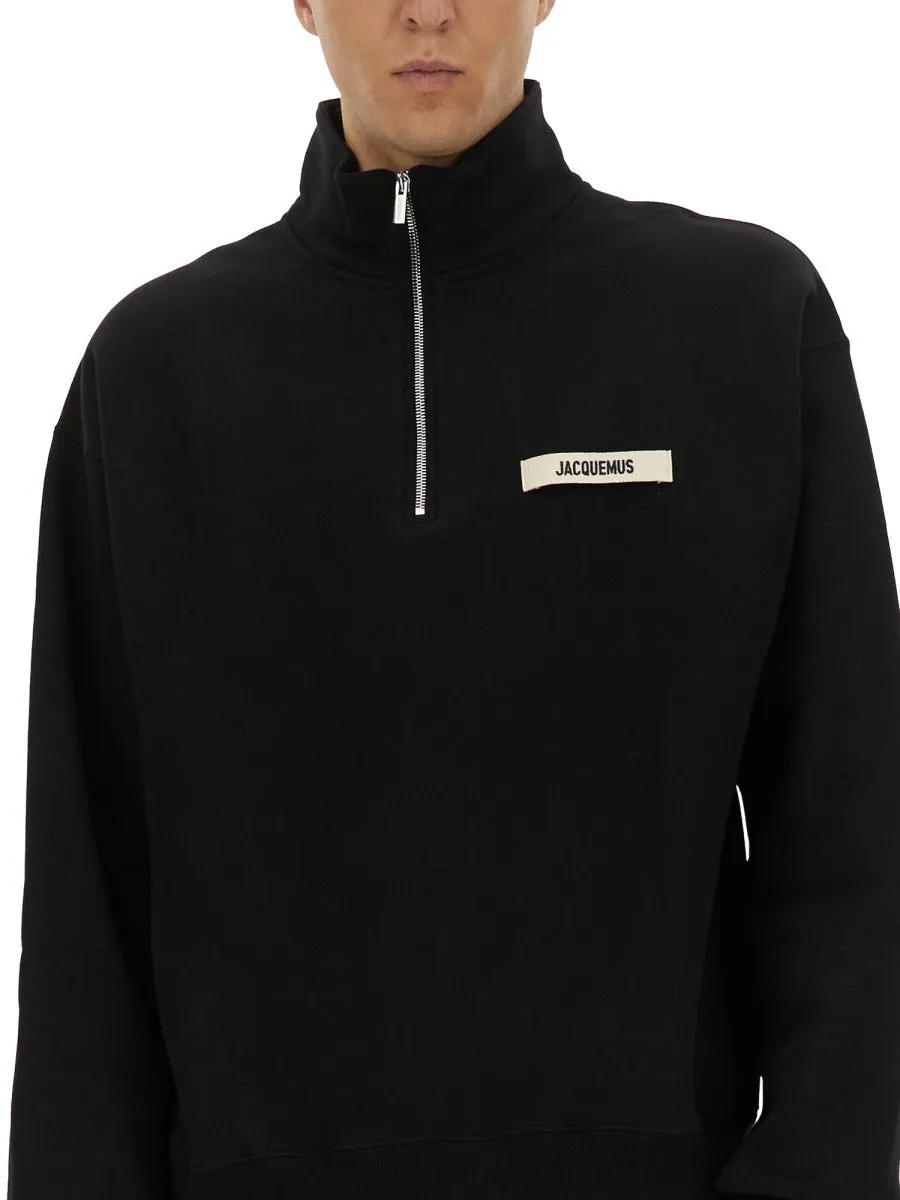 BLACK ZIPNECK SWEATSHIRT WITH GROS GRAIN LOGO sold by Lord & Taylor product image thumbnail 2