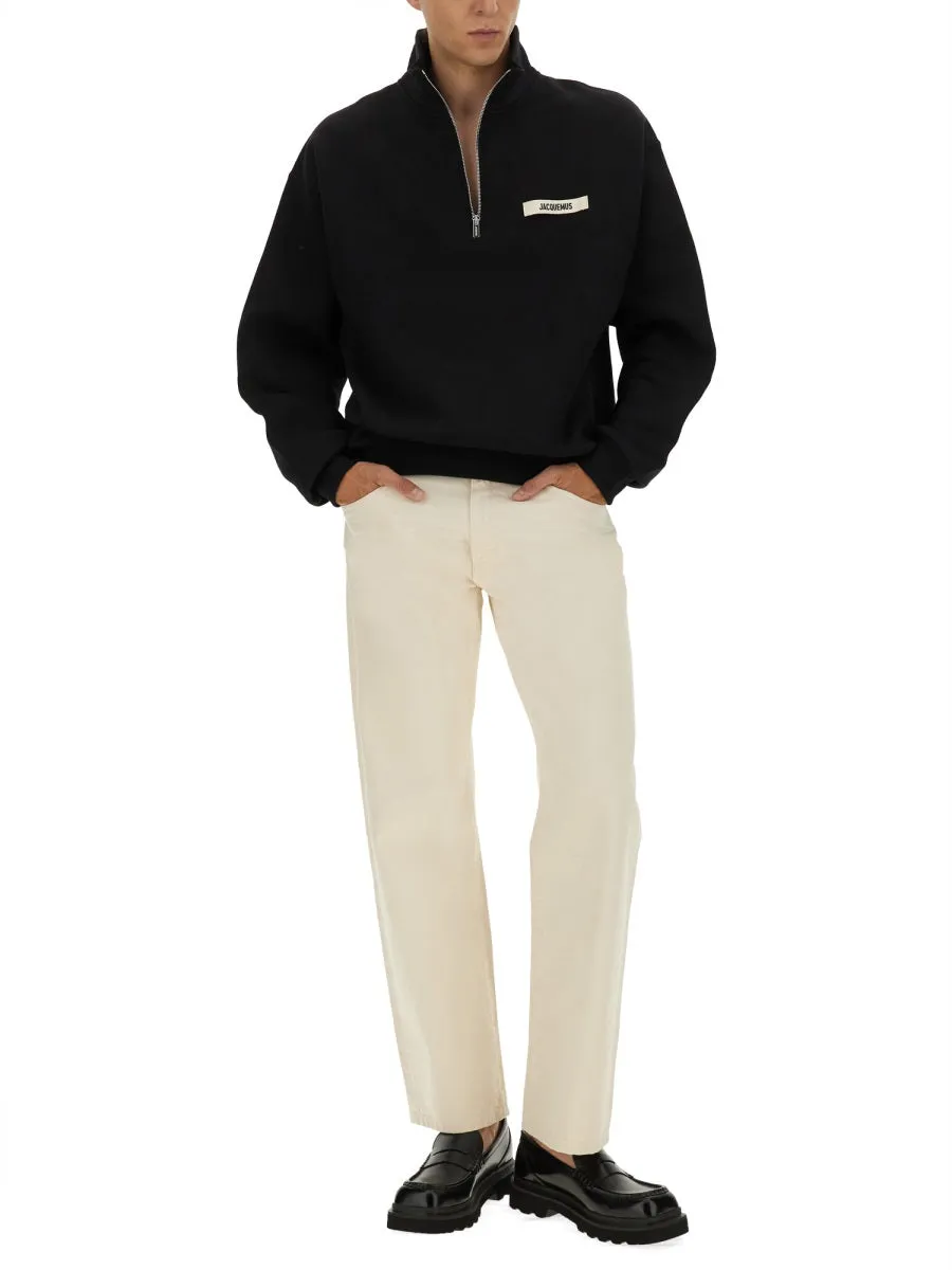BLACK ZIPNECK SWEATSHIRT WITH GROS GRAIN LOGO sold by Lord & Taylor product image thumbnail 4