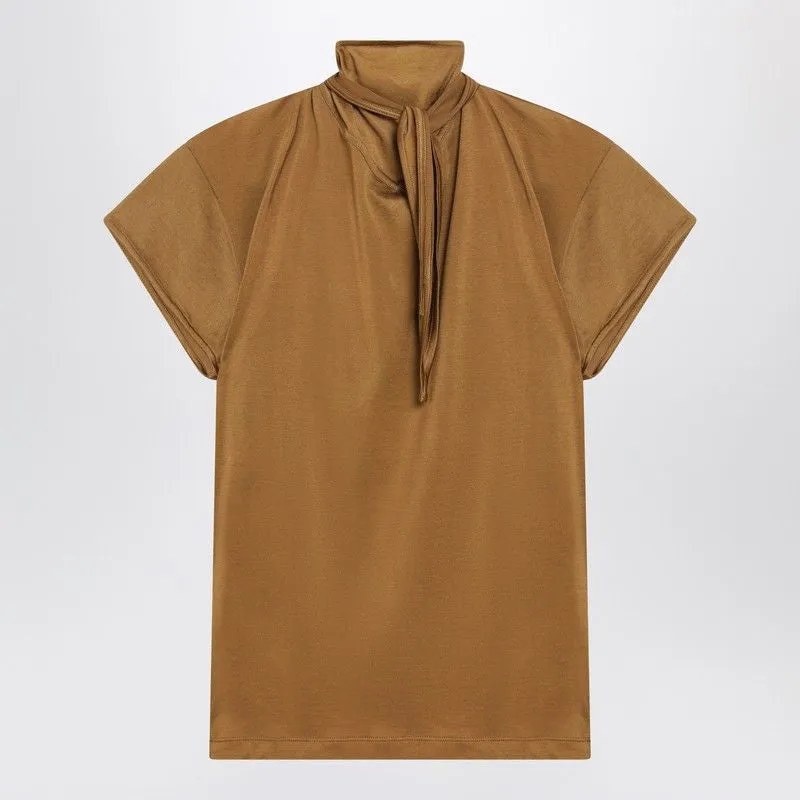 CINNAMONBROWN TSHIRT WITH SCARF DETAIL sold by Lord & Taylor