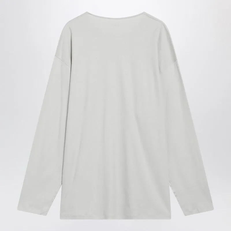 CHALKCOLORED COTTON AND SILK INTERLOCK TSHIRT sold by Lord & Taylor product image thumbnail 2