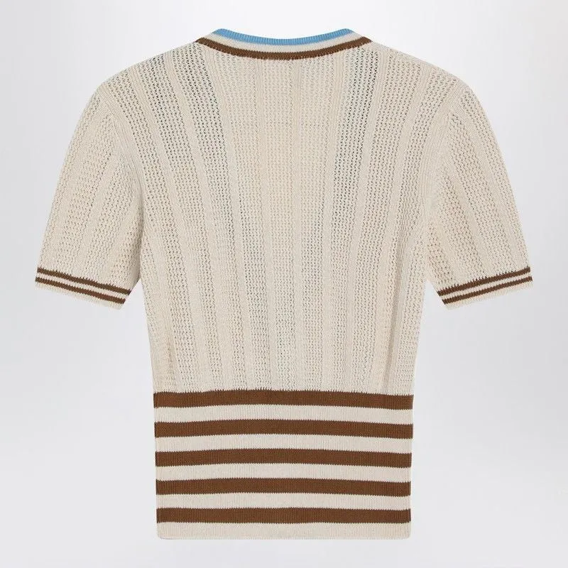 OPENWORK STRIPED COTTON CARDIGAN sold by Lord & Taylor product image thumbnail 2