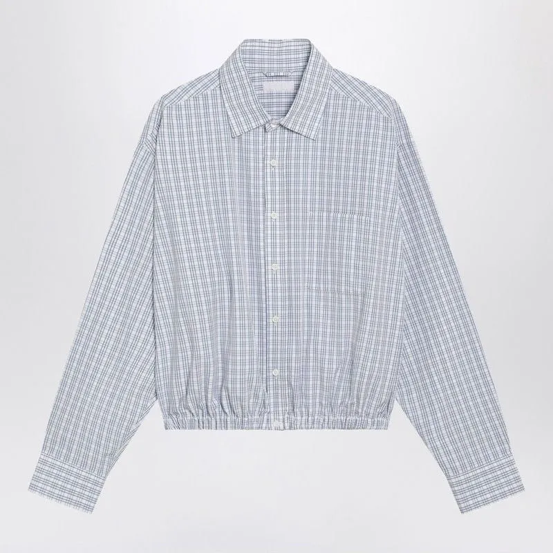 CROPPED CHECKPATTERN SHIRT IN WHITE/LIGHT BLUE sold by Lord & Taylor