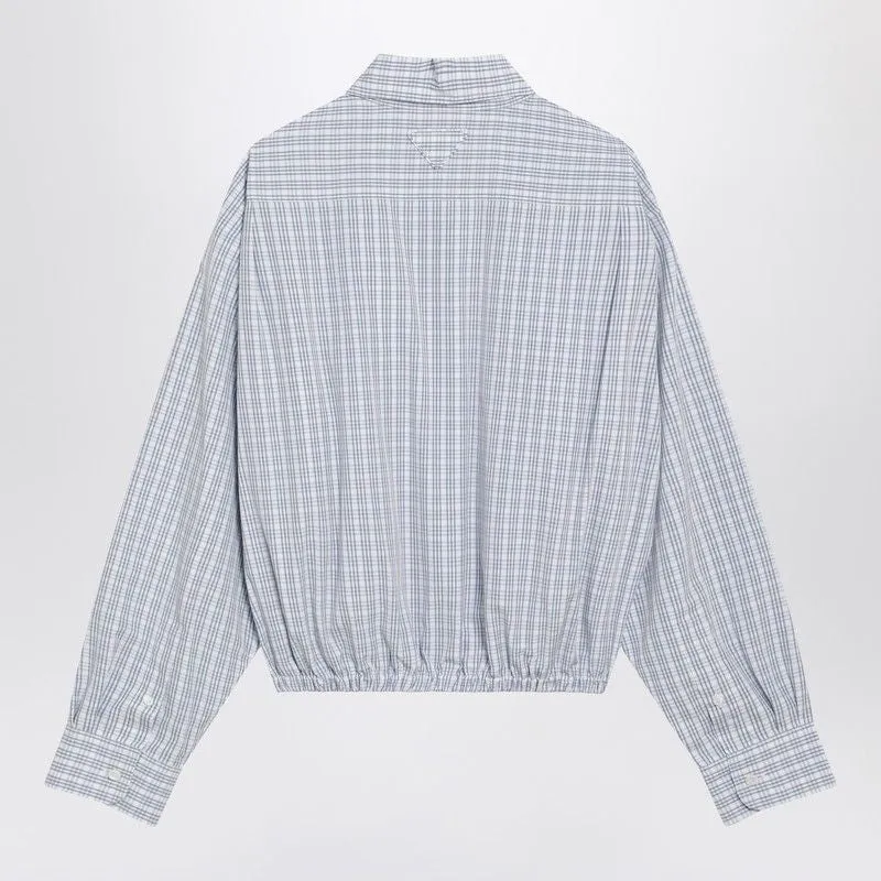 CROPPED CHECKPATTERN SHIRT IN WHITE/LIGHT BLUE sold by Lord & Taylor product image thumbnail 2