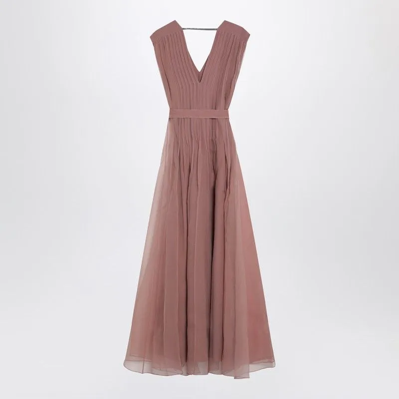 PINK CRISPY SILK DRESS WITH BELT sold by Lord & Taylor product image thumbnail 2
