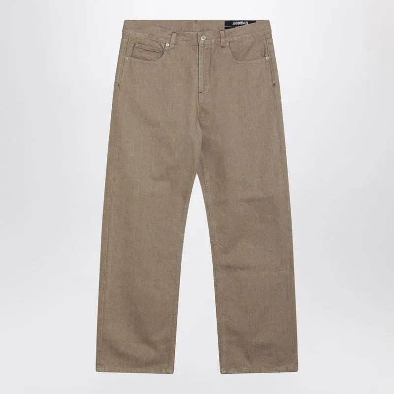 STRAIGHT BEIGE DENIM DENîMES TROUSERS sold by Lord & Taylor