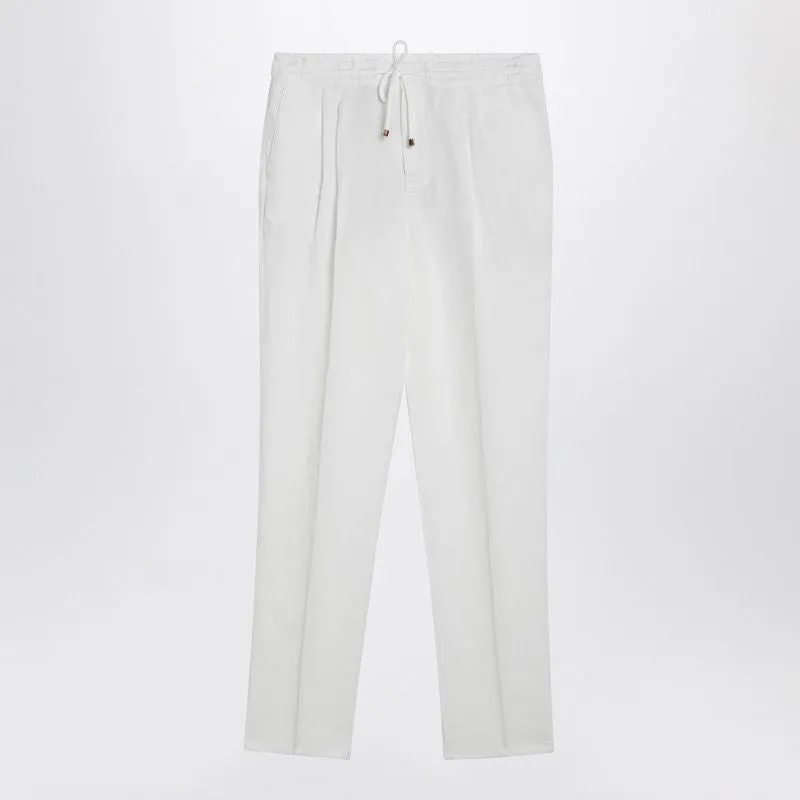 WHITE LINEN DRAWSTRING TROUSERS sold by Lord & Taylor