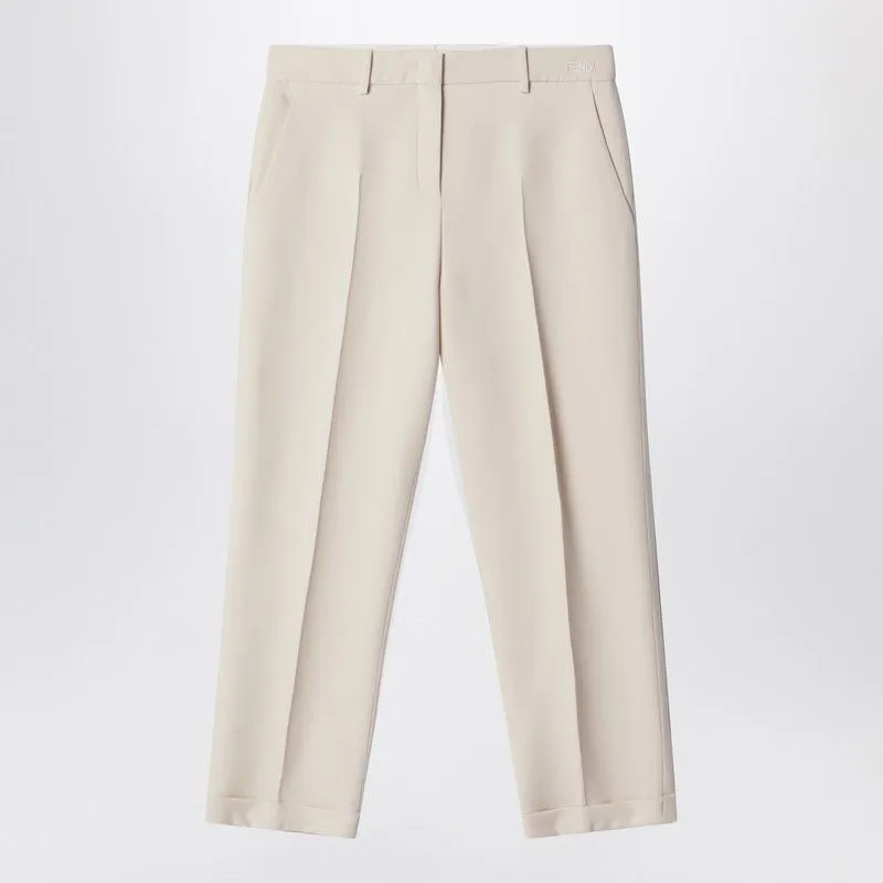 CREAM BEIGE WOOL AND SILK TROUSERS sold by Lord & Taylor