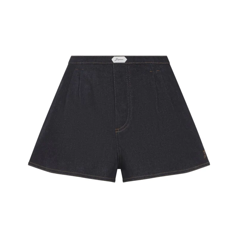 NAVY BLUE DENIM SHORTS made by Jacquemus