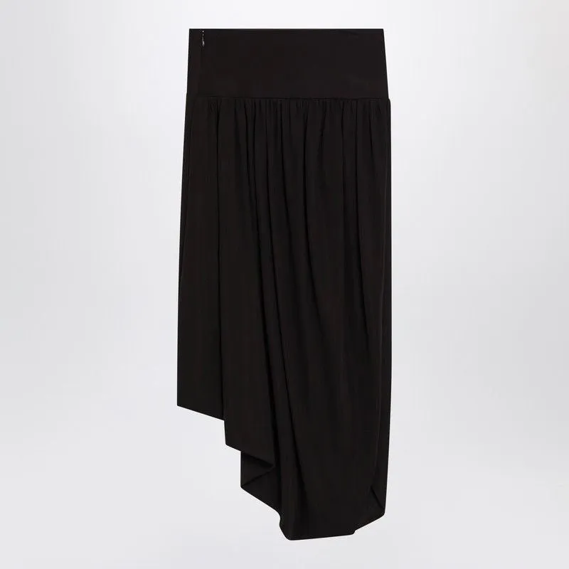 EBONY BROWN FLUID JERSEY SKIRT made by Alaia