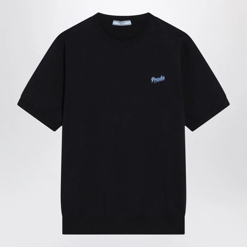 BLUE SILKBLEND SWEATER WITH LOGO sold by Lord & Taylor