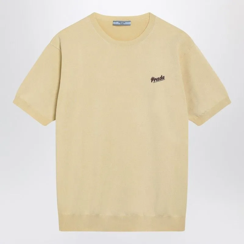 CREAMCOLORED SILKBLEND SWEATER WITH LOGO sold by Lord & Taylor