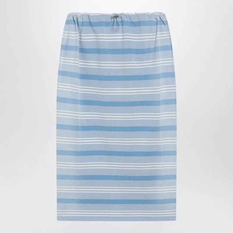 GONNA MIDI IN PIQUET A RIGHE CELESTE sold by Lord & Taylor