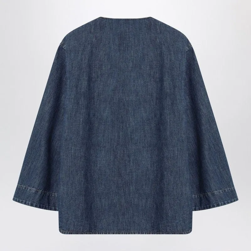 DENIM SHIRT WITH V GOLD DETAILS sold by Lord & Taylor product image thumbnail 2