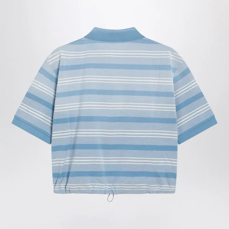 POLO CROP IN PIQUET A RIGHE CELESTE sold by Lord & Taylor product image thumbnail 2