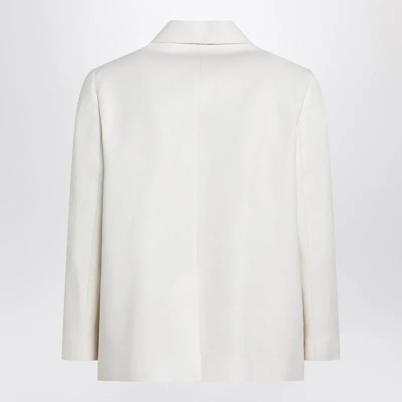 IVORY FLUID TWILL JACKET IN VISCOSE AND LINEN sold by Lord & Taylor product image thumbnail 2