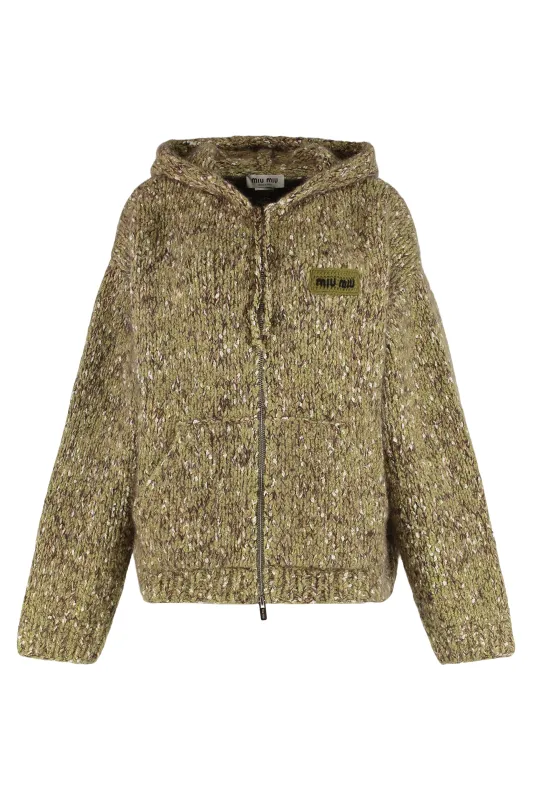 SWEATSHIRT WITH ZIPPER AND HOOD made by Miu Miu