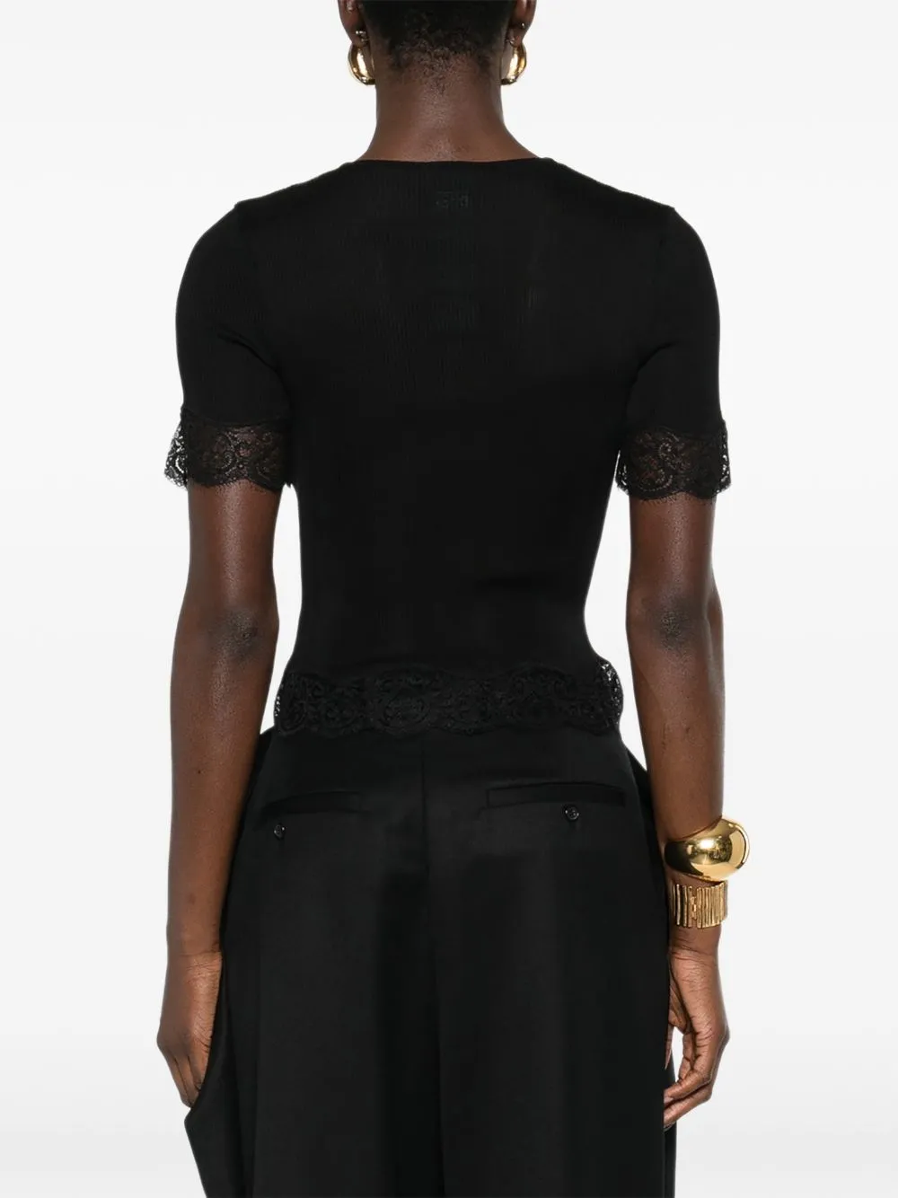 SILK JERSEY AND LACE T-SHIRT sold by Lord & Taylor product image thumbnail 5