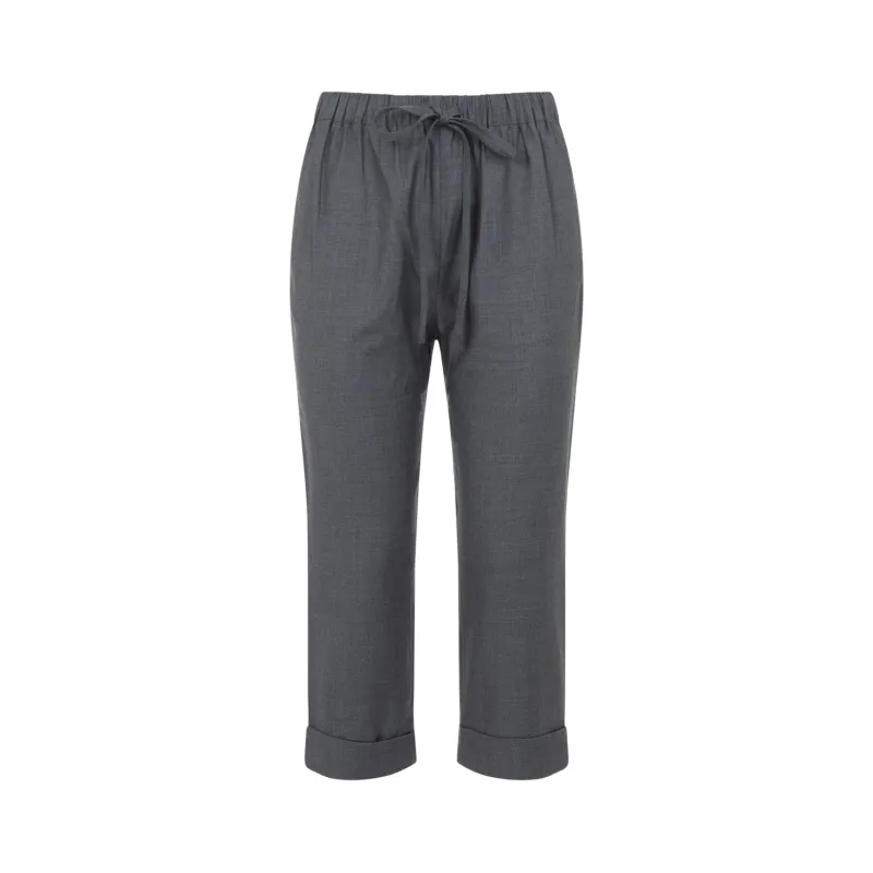 GREY TURN-UP CUFF WOOL JOGGER made by CO