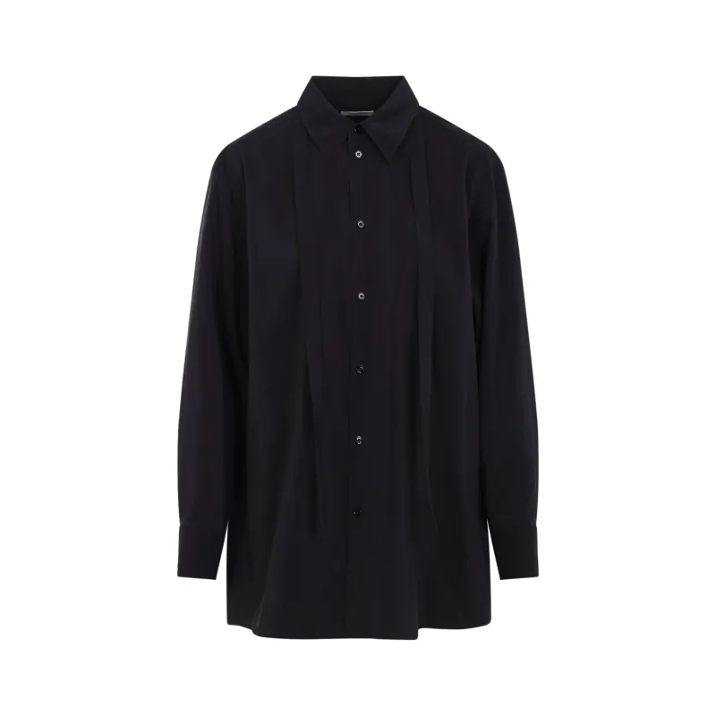 BLACK SILK LONG SHIRT WITH TIE sold by Lord & Taylor
