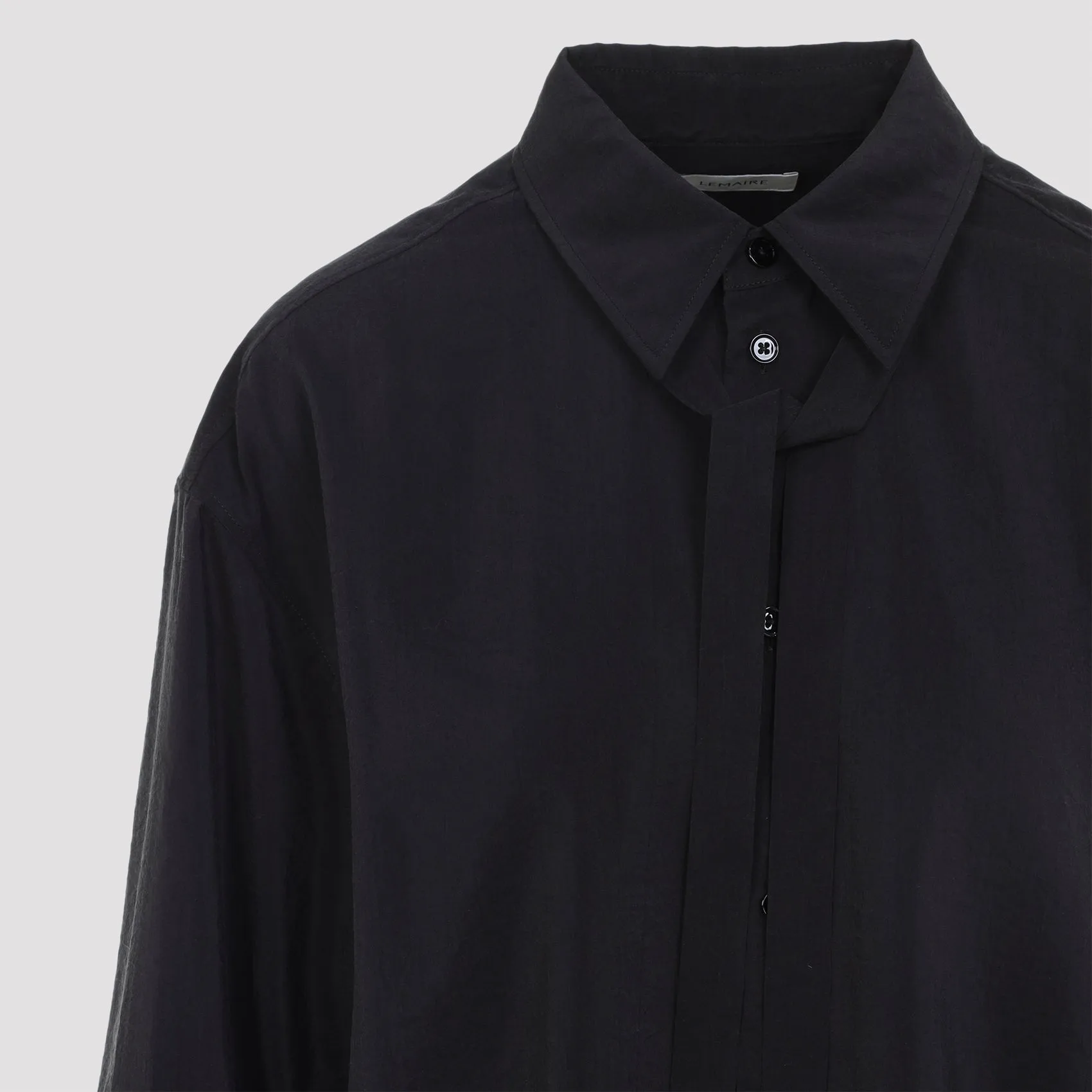 BLACK SILK LONG SHIRT WITH TIE sold by Lord & Taylor product image thumbnail 4